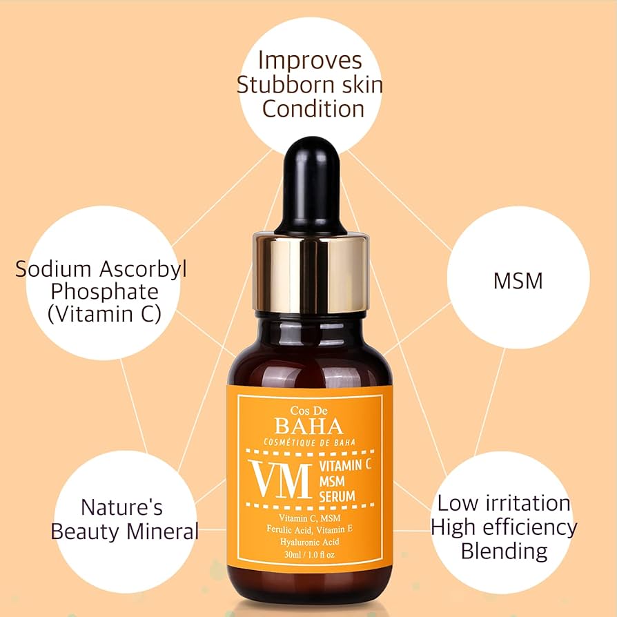 COS DE BAHA Vitamin C
Facial Serum with MSM - 30ml