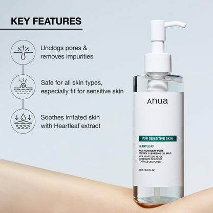 Anua Heartleaf Pore Control Cleansing Oil Mild 200ml - Hanyori Skin