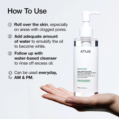 ANUA Heartleaf Pore Control Cleansing Oil Mild - 200ml
