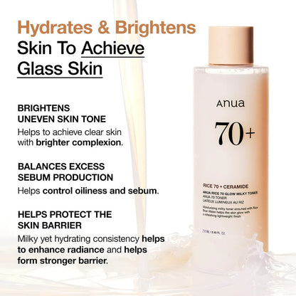 ANUA Rice 70 Glow Milky Toner Mini - 40ml